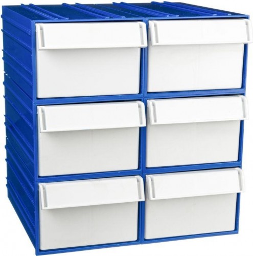 Короб откидной СТЕЛЛА-ТЕХНИК  пластиковый 140х250х100мм, комплект 6 штук C-2-К6-синий-белый - изображение 3