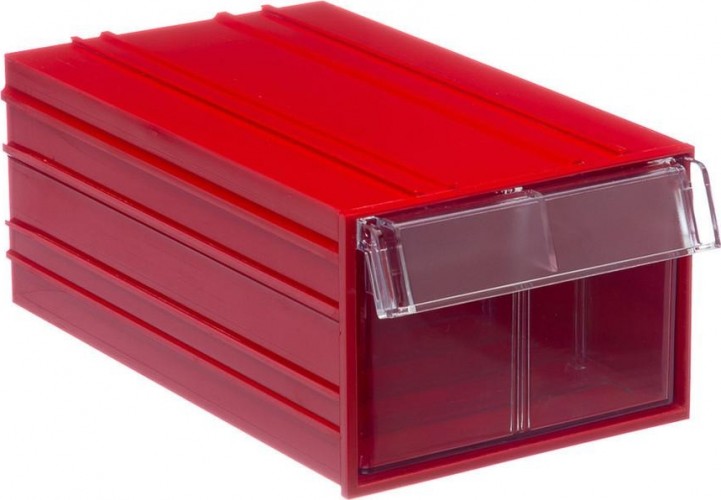Короб откидной СТЕЛЛА-ТЕХНИК С-2-красный-прозрачный 140х250х100 мм