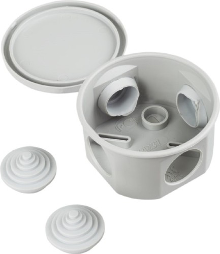 Коробка распаячная IEK КМ41237 для о/п 75х40мм IP44 (RAL 7035, 4 гермоввода) UKO11-075-040-000-K41-44