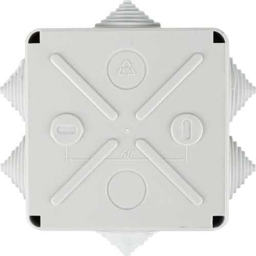 Коробка распаячная IEK КМ41233 для о/п 100х100х50мм IP44 (RAL 7035, 6 гермовводов) UKO11-100-100-050-K41-44 - изображение 2