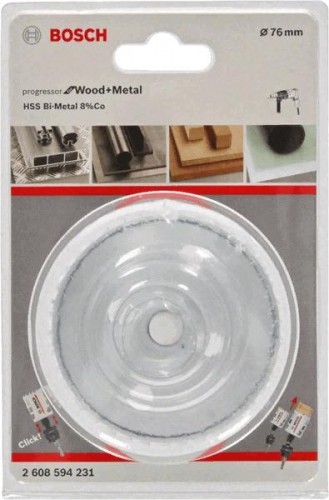 Коронка биметаллическая BOSCH PROGRESSOR 76 мм bim mm, new 2608594231 - изображение 2