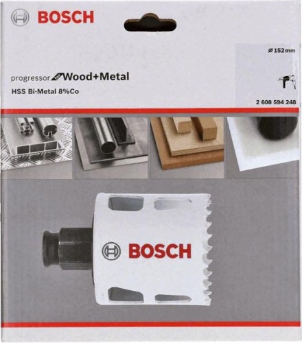 Коронка биметаллическая BOSCH PROGRESSOR 152 мм bim new 2608594248 - изображение 2