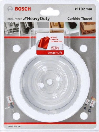 Коронка биметаллическая BOSCH Endurance f/Heavy Duty твердосплав 102 мм 102mm 2608594181 - изображение 2