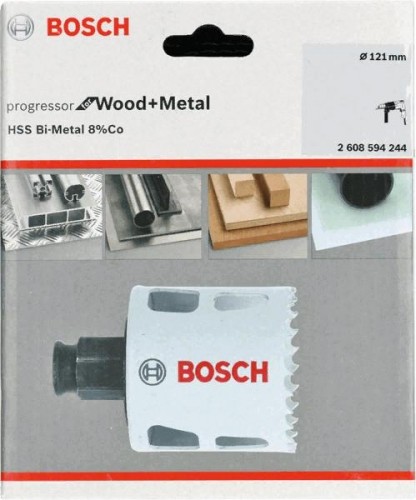 Коронка биметаллическая BOSCH PROGRESSOR 121 мм bim mm, new 2608594244 - изображение 2