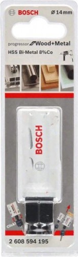 Коронка биметаллическая BOSCH PROGRESSOR 14 мм bim mm new 2608594195 - изображение 2