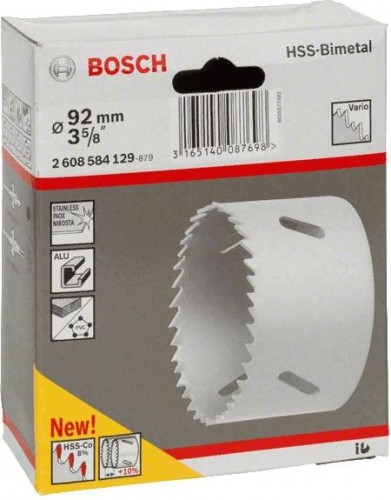 Коронка биметаллическая BOSCH STANDARD 92 ММ 2608584129 - изображение 2