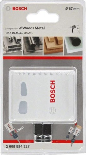 Коронка биметаллическая BOSCH PROGRESSOR 67 мм bim mm, new 2608594227 - изображение 2