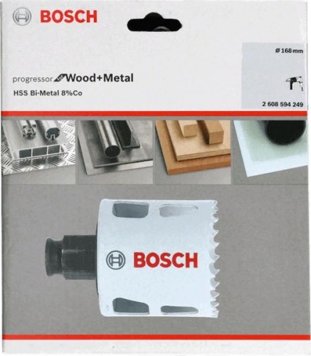 Коронка биметаллическая BOSCH PROGRESSOR 168 мм bim new 2608594249 - изображение 2