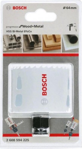 Коронка биметаллическая BOSCH PROGRESSOR 64 мм bim mm, new 2608594225 - изображение 2