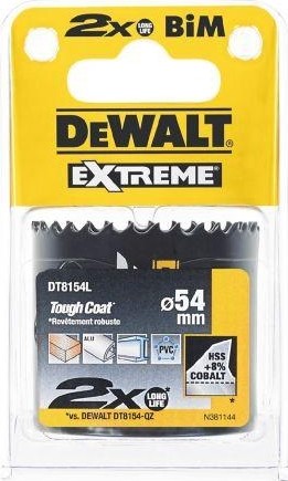 Коронка биметаллическая DeWALT COBALT 54 мм DT8154L-QZ DT8154L-QZ - изображение 2