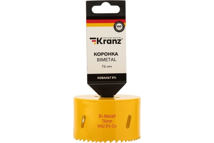 Коронка биметаллическая Kranz 76 мм Bimetal KR-92-0238