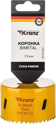 Коронка биметаллическая Kranz KR-92-0261 73мм - изображение 3