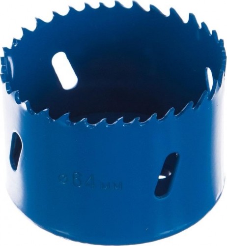 Коронка биметаллическая ЗУБР ЭКСПЕРТ 64 мм, быстрорежущая сталь 29531-064_z01 - изображение 3