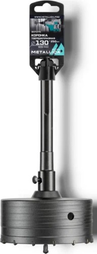 Коронка буровая SDS-max METALLICA Optima 130x250/110 мм твердосплавная H=50мм, М22,0х2,0 мм, с адаптером 907276