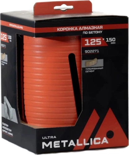 Коронка буровая SDS-plus METALLICA Ultra 125x150 мм М16 алмазная сегментная удлин. по бетону 902271