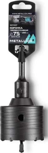 Коронка буровая SDS-plus METALLICA Optima 75x160/100 мм твердосплавная H=50мм, M22,0х2,0 мм, с адаптером 907207