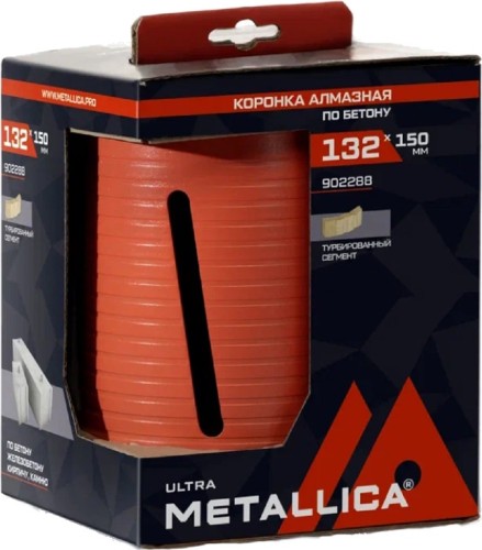 Коронка буровая SDS-plus METALLICA Ultra 132x150 мм М16 алмазная сегментная удлин. по бетону 902288