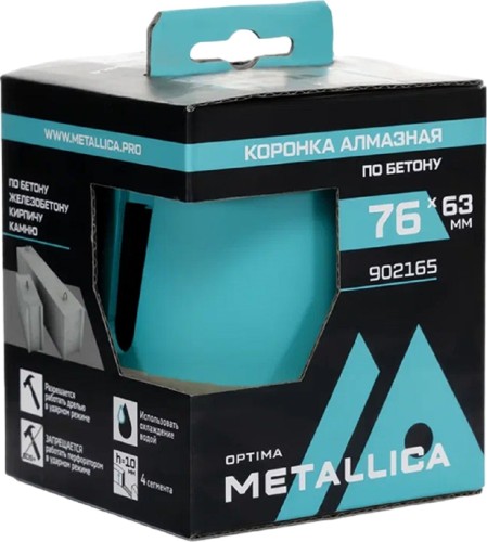 Коронка буровая SDS-plus METALLICA Optima 76x63 мм М16, алмазная, сегментная, по бетону 902165