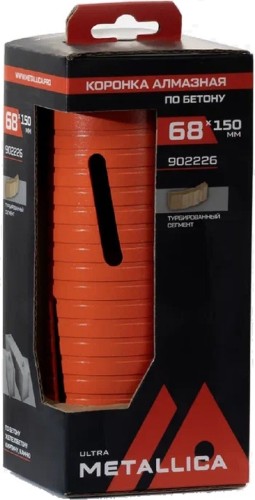 Коронка буровая SDS-plus METALLICA Ultra 68x150 мм М16 алмазная сегментная удлин. по бетону 902226
