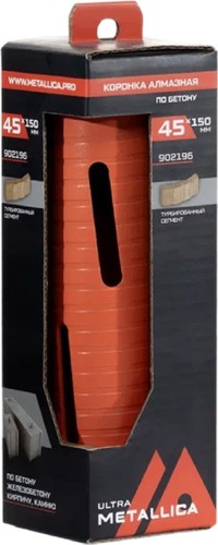 Коронка буровая SDS-plus METALLICA Ultra 45x150 мм М16 алмазная сегментная удлин. по бетону 902196