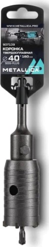 Коронка буровая SDS-plus METALLICA Optima 40x160/100 мм твердосплавная H=50мм, M22,0х2,0 мм, с адаптером 907139