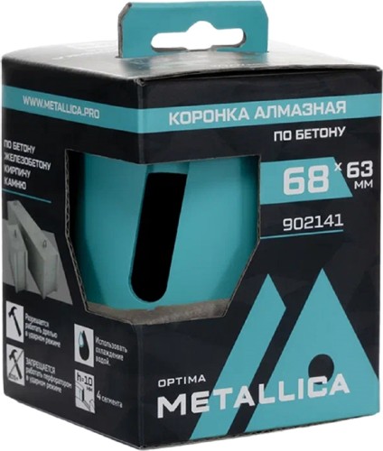 Коронка буровая SDS-plus METALLICA Optima 68x63 мм М16, алмазная, сегментная, по бетону 902141
