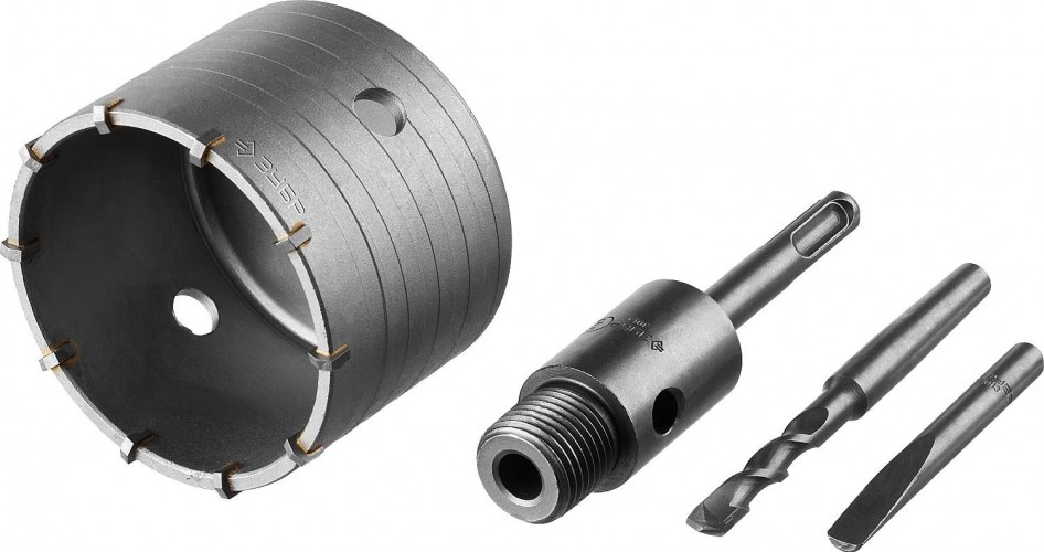 Коронка буровая SDS-plus ЗУБР ПРОФЕССИОНАЛ хвостовик, в сборе, 80 мм 2918-80_z01 - изображение 2