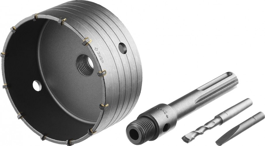 Коронка буровая ЗУБР ПРОФЕССИОНАЛ по бетону с державкой sds-max, 125 мм 2918-125 - изображение 2