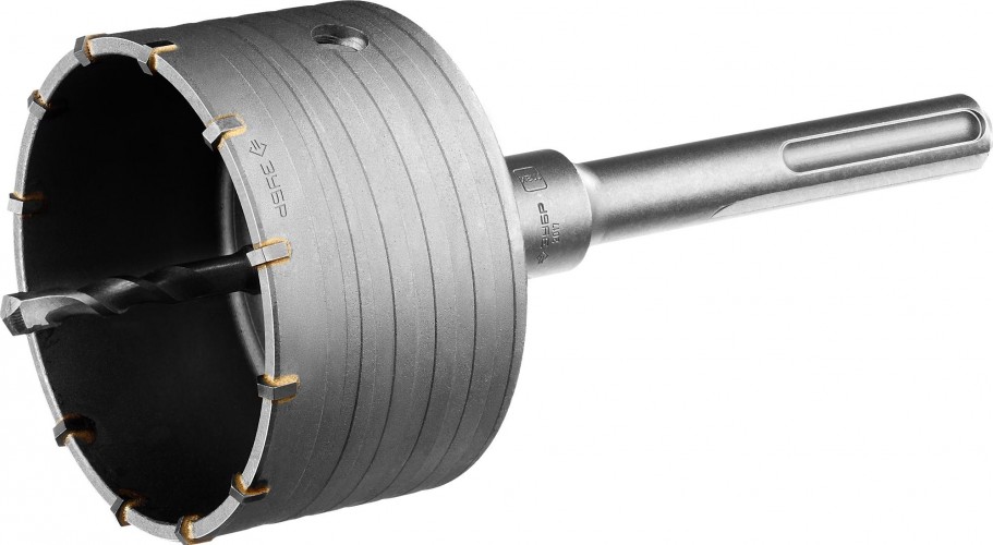Коронка буровая ЗУБР ПРОФЕССИОНАЛ по бетону с державкой sds-max, 100 мм 2918-100