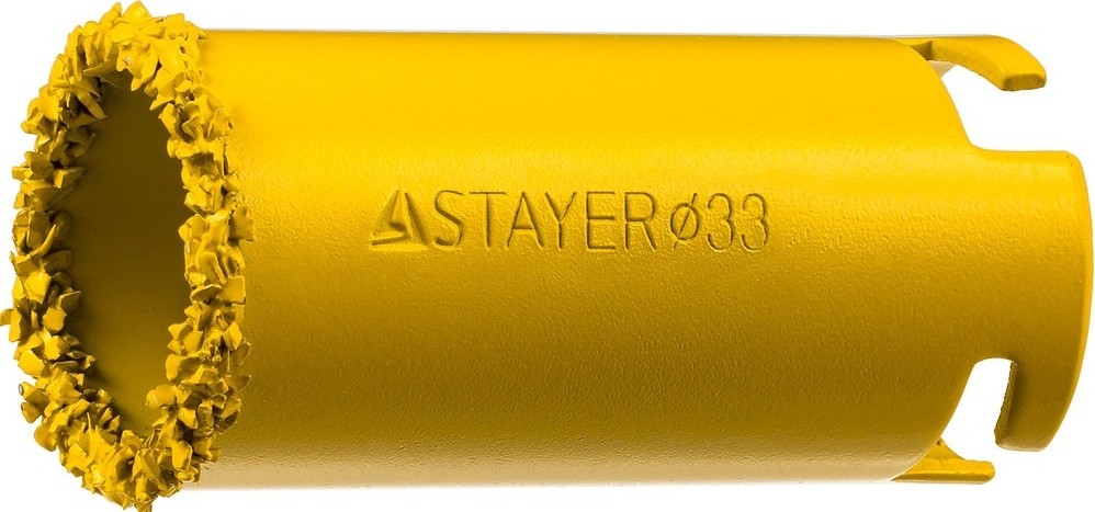 Коронка кольцевая STAYER PROFESSIONAL с карбидно-вольфрамовой крошкой, d=33мм 33345-33