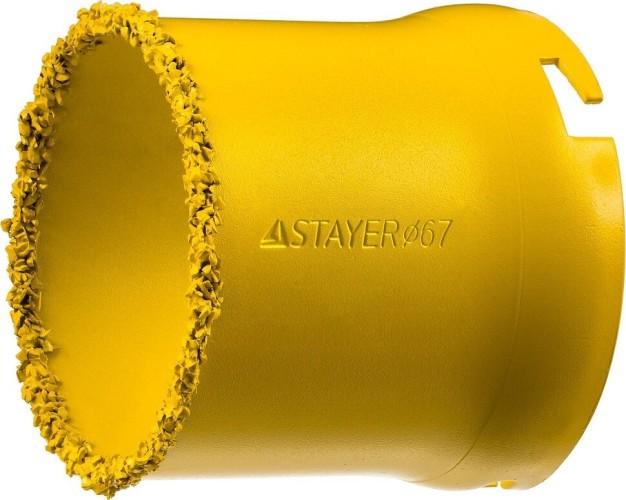 Коронка кольцевая STAYER PROFESSIONAL с карбидно-вольфрамовой крошкой, d=67мм 33345-67