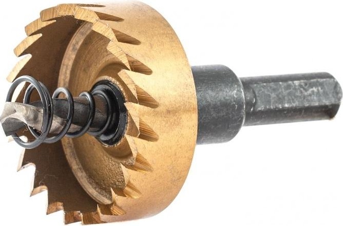 Коронка универсальная Denzel HSS, 35 мм по металлу нитридтитановое покрытие 724110 - изображение 2