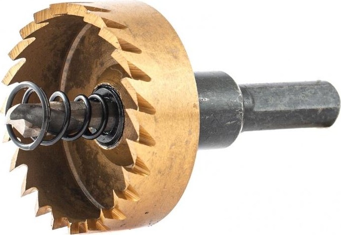 Коронка универсальная Denzel HSS, 40 мм по металлу нитридтитановое покрытие 724112 - изображение 2