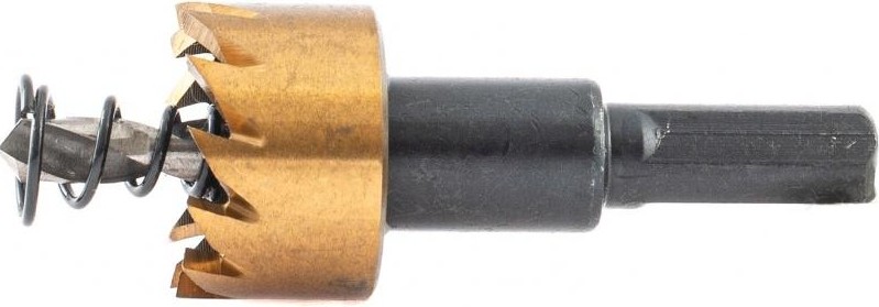 Коронка универсальная Denzel HSS, 22 мм по металлу нитридтитановое покрытие 724103 - изображение 2