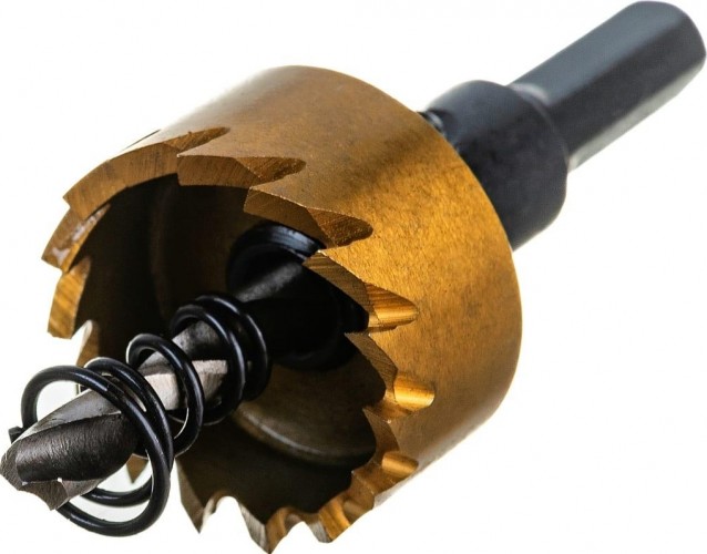 Коронка универсальная Denzel HSS, 26 мм по металлу нитридтитановое покрытие 724105