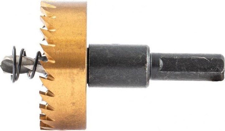 Коронка универсальная Denzel HSS, 41 мм по металлу нитридтитановое покрытие 724113