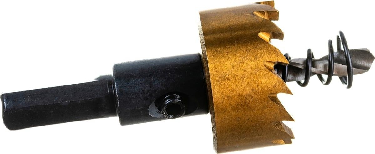 Коронка универсальная Denzel HSS, 26 мм по металлу нитридтитановое покрытие 724105 - изображение 2