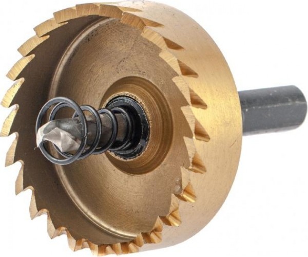 Коронка универсальная Denzel HSS, 45 мм по металлу нитридтитановое покрытие 724115 - изображение 2