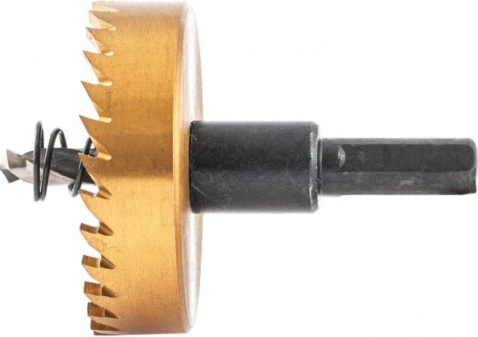 Коронка универсальная Denzel HSS, 50 мм по металлу нитридтитановое покрытие 724116