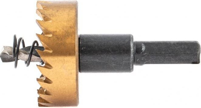 Коронка универсальная Denzel HSS, 38 мм по металлу нитридтитановое покрытие 724111