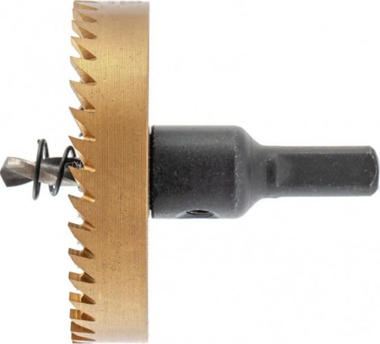 Коронка универсальная Denzel HSS, 70 мм по металлу нитридтитановое покрытие 724123