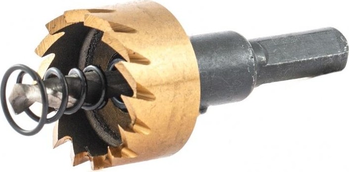 Коронка универсальная Denzel HSS, 25 мм по металлу нитридтитановое покрытие 724104