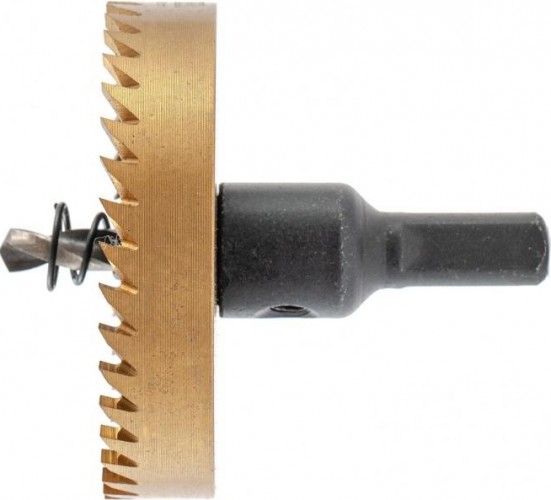 Коронка универсальная Denzel HSS, 68 мм по металлу нитридтитановое покрытие 724122