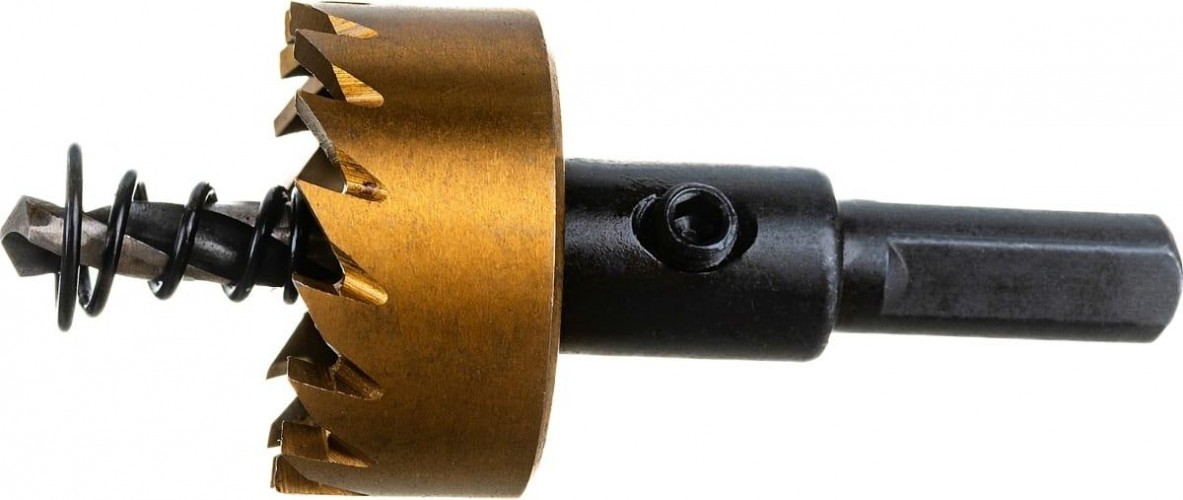 Коронка универсальная Denzel HSS, 28 мм по металлу нитридтитановое покрытие 724106