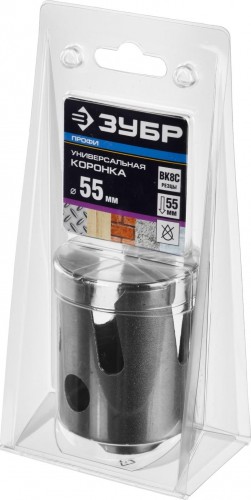 Коронка универсальная ЗУБР ПРОФЕССИОНАЛ проуниверсал 55 мм, с твердосплавными резцами 29514-55 - изображение 3