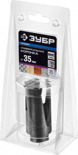 Коронка универсальная ЗУБР ПРОФЕССИОНАЛ проуниверсал 35 мм, с твердосплавными резцами 29514-35 - изображение 2