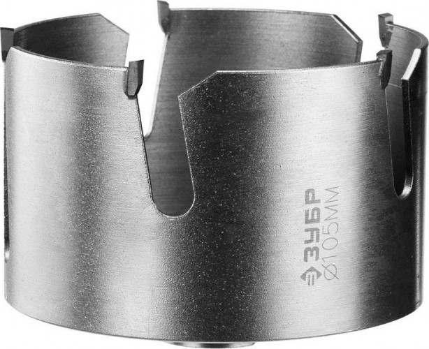 Коронка универсальная ЗУБР "ПРОФИ" "ПРОУНИВЕРСАЛ" c карбид-вольфрамовым нанесением, 105 мм 29514-105