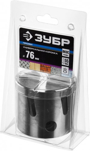 Коронка универсальная ЗУБР ПРОФЕССИОНАЛ проуниверсал 76 мм, с твердосплавными резцами 29514-76 - изображение 2