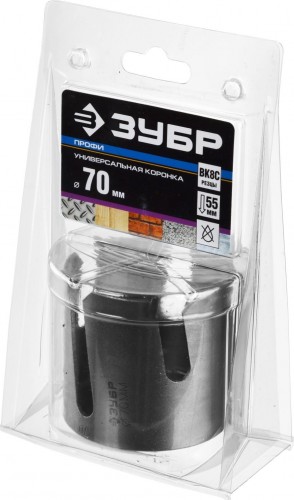 Коронка универсальная ЗУБР ПРОФЕССИОНАЛ проуниверсал 70 мм, с твердосплавными резцами 29514-70 - изображение 3