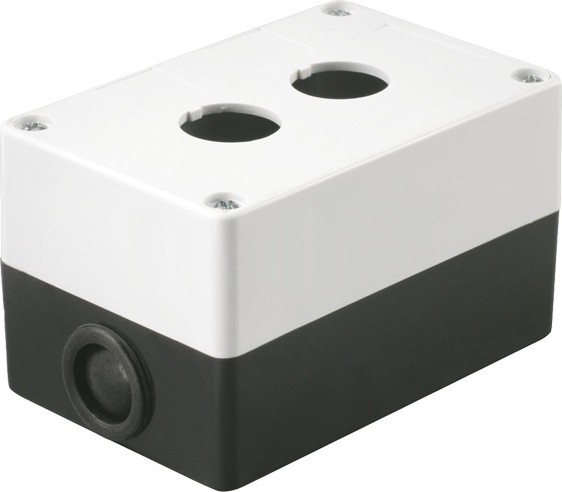 Корпус поста для кнопок управления IEK КП 102 2 места белый BKP10-2-K01